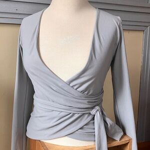 Susana Monaco Light Gray Wrap Top